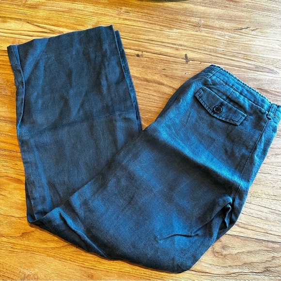 Cielo Classic Women’s Washed Grey Ramie Eco Material Wide Leg Trousers Pants - Picture 8 of 10